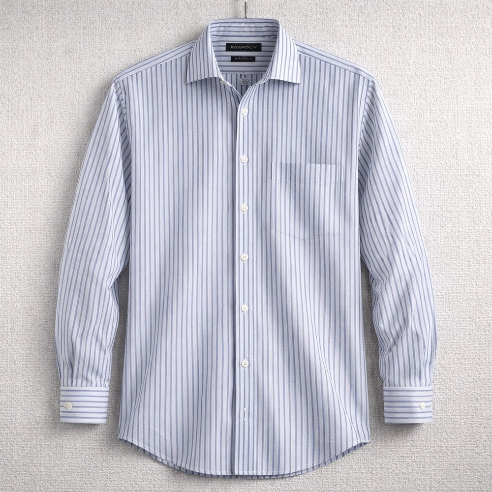 J Crew Mens Striped Long Sleeve Button Down Shirt Blue Green White Casual Size L